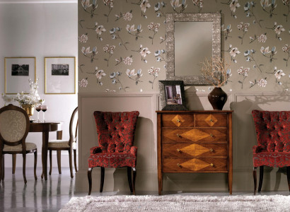 Set Kommode Spiegel Kommoden Holz Art déco Luxus Design Wohnzimmer Garnitur 4tlg